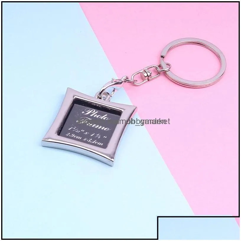 key rings jewelry creative po frame couple keychain personality chain gifts 5 styles ring can be customized lettering drop delivery 2021