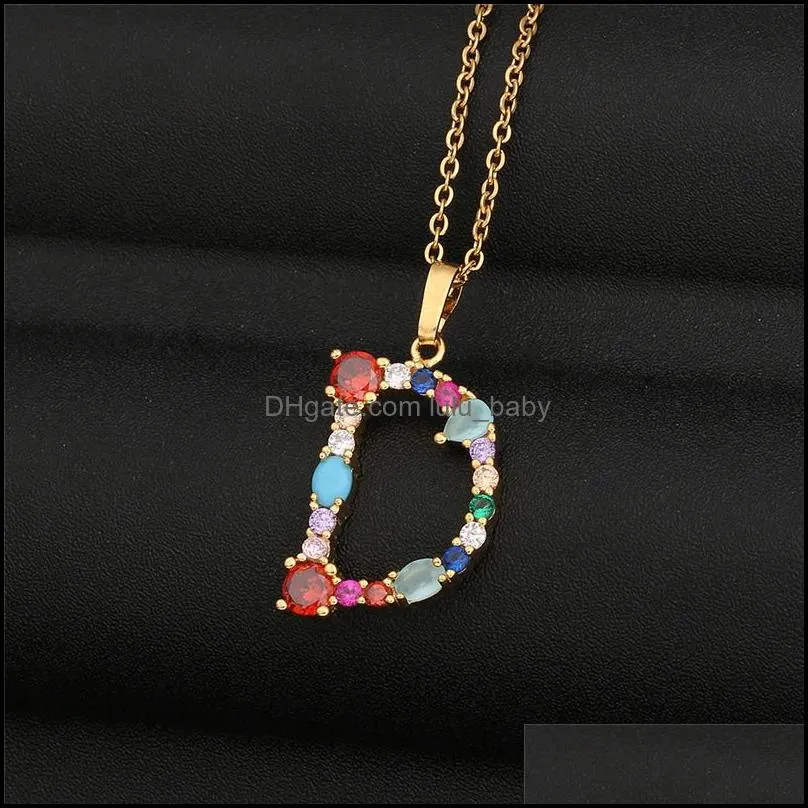 26 letters pendants necklace for women men personalized capital az alphabet necklaces chains rhinestone hip hop jewelry p333fa