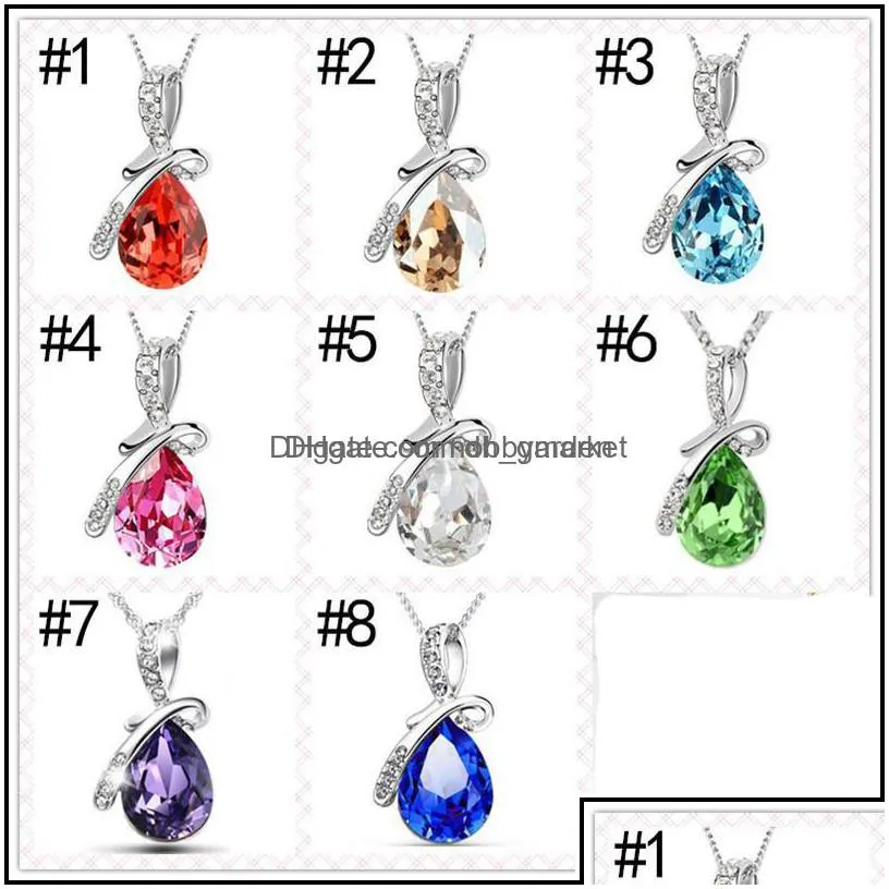 pendant necklaces pendants jewelry luxury tear of angel crystal for women water drop drip sier chains designer fashion in bk delivery