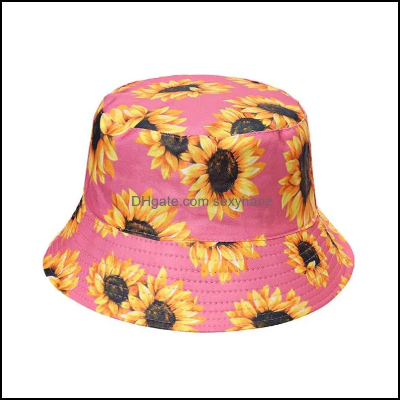 wide brim hats sunflower bucket hat in cotton fisherman cap travel sunhat outdoor panama for men women with flat top 3450 q2