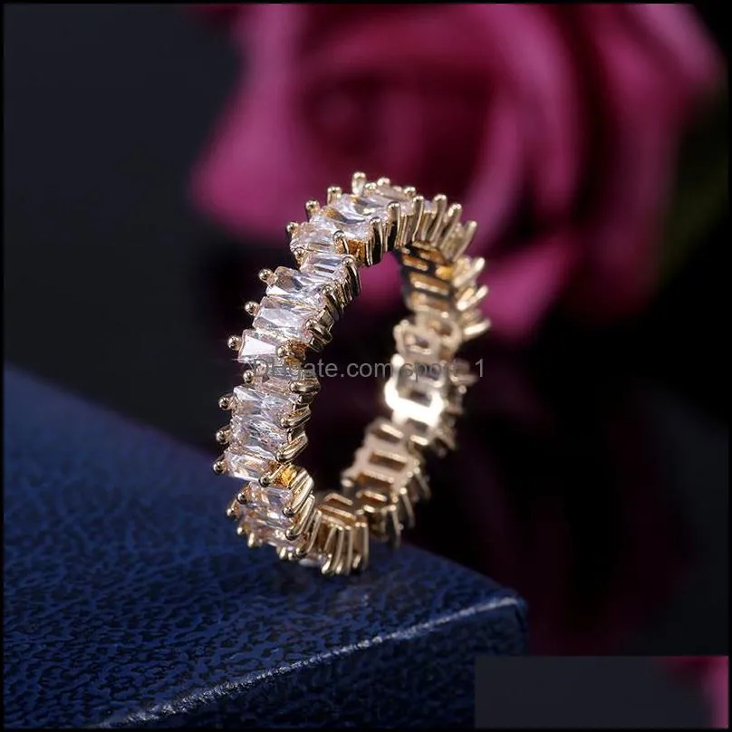 valentines day rainbow cz classic engagement wedding stack rings for women irregular zircon rings jewelry giftz