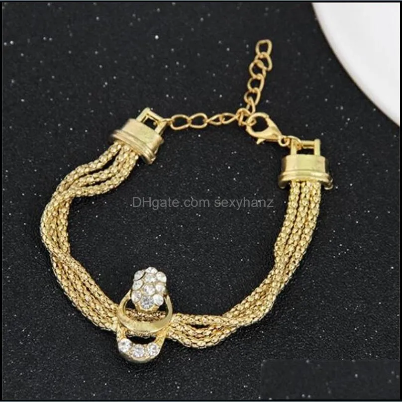  arrival fashion gold plated beads collar necklace earrings bracelet fine rings sets party costume for women 1833 t2