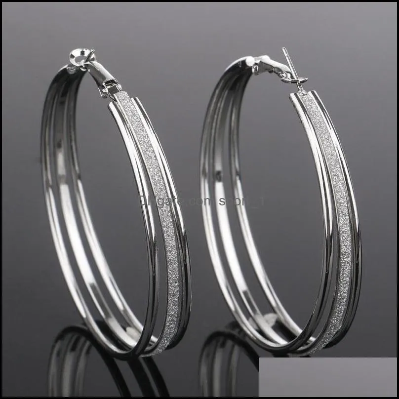 luxury multilayer big hoop earrings women trendy matte round large size earrings for girl female fashion ear jewelry