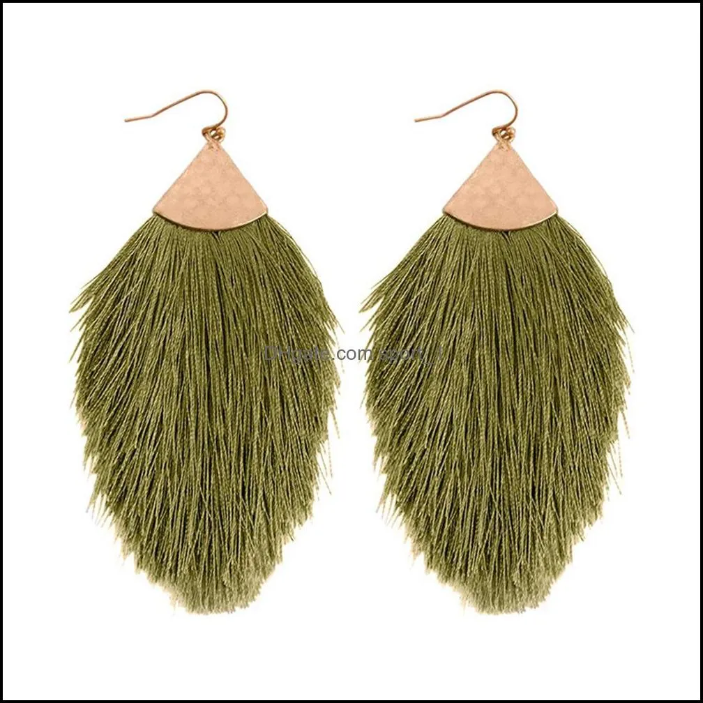 2021 vintage ethnic tassel earrings bohemia drop dangle long rope fringe cotton earring for women gold plated fashion jewelry gifty