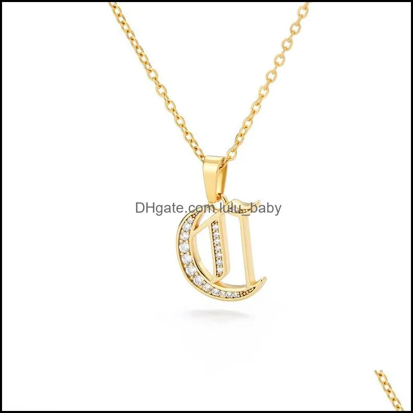 26 letters pendant necklace for women men high quality personalized az alphabet necklaces chains fashion hip hop jewelry