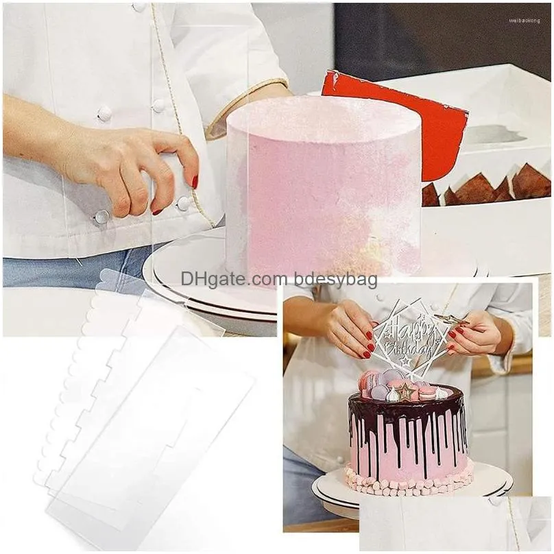 baking tools 6pc plastic cake cream spatula dough butter batter scraper for home cutting kitchen gadgets