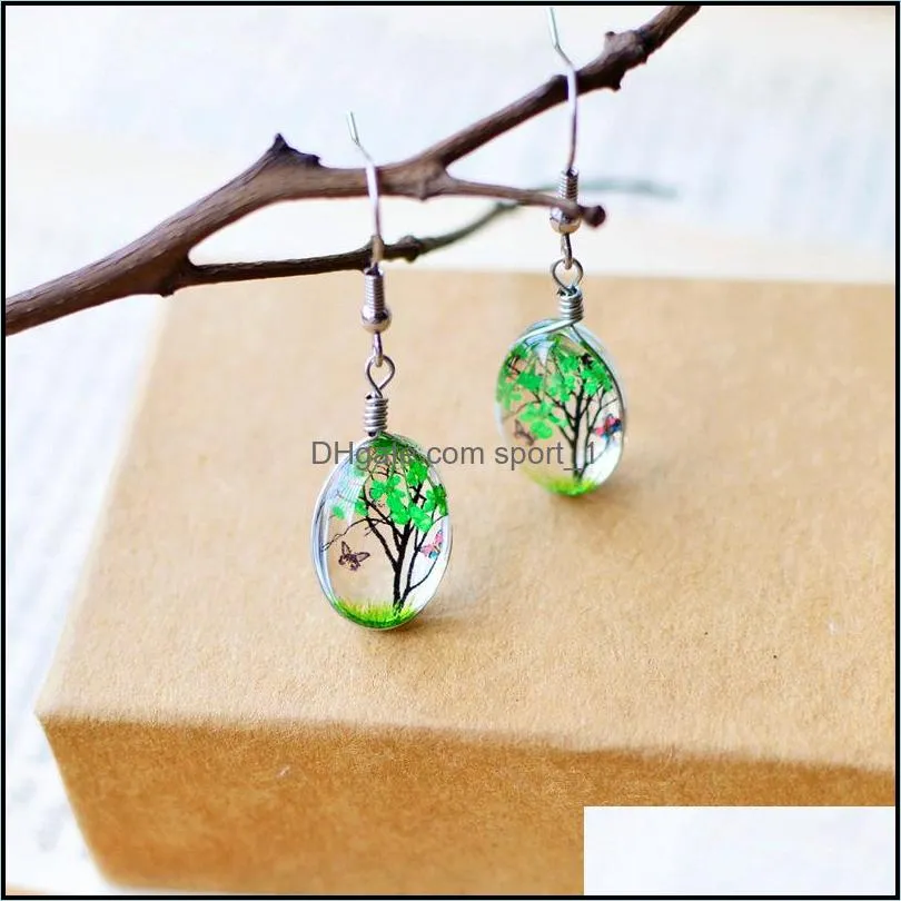 handmade creative  style dried flowers earrings romantic style dangle earring 5 colors fashion jewelry gift for women