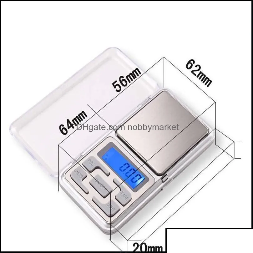 scales jewelry tools equipment 100/200/500g x 0.01g and 500g x0.1g electronic digital pocket scale nce gram lcd display drop delivery