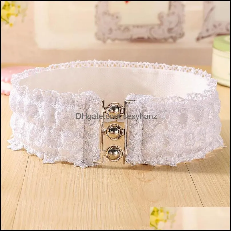 belts womens belt with lace beige waistband elastic decorate beauty wide cummerbunds party corset slim trend skirt waist seal 3498 q2