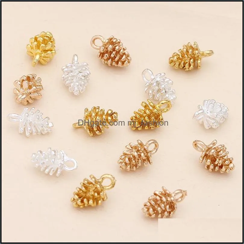 8x14mm charms pinecone antique pendants vintage tibetan silver jewelry diy for bracelet necklace findings 10pcs/lot