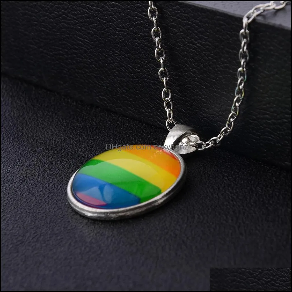 men women gay pride choker necklace rainbow flag lesbian lgbt love is love pride glass pendants necklaces unique jewelry 19 n2