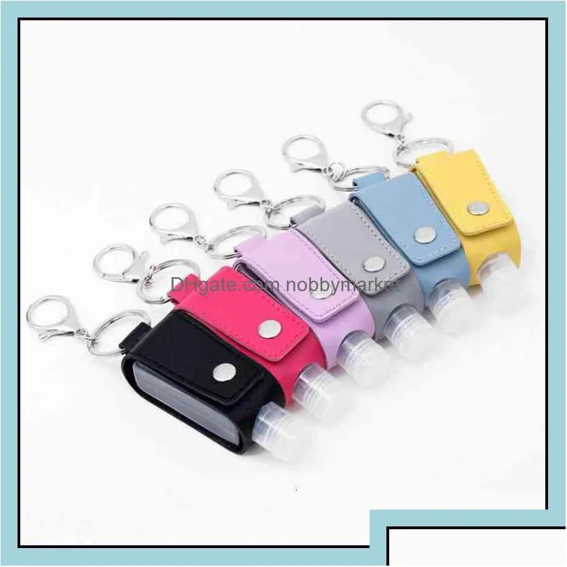 key rings jewelry cute keychain hand sanitizer leather holder mini handsanitizer with low moq drop delivery 2021 oyitk