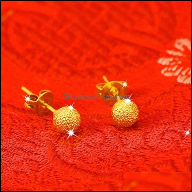 sky talent bao 10mm women fashion natural jewelry 24k gold gf earring wedding ethiopian round stud earrings for baby girls c3