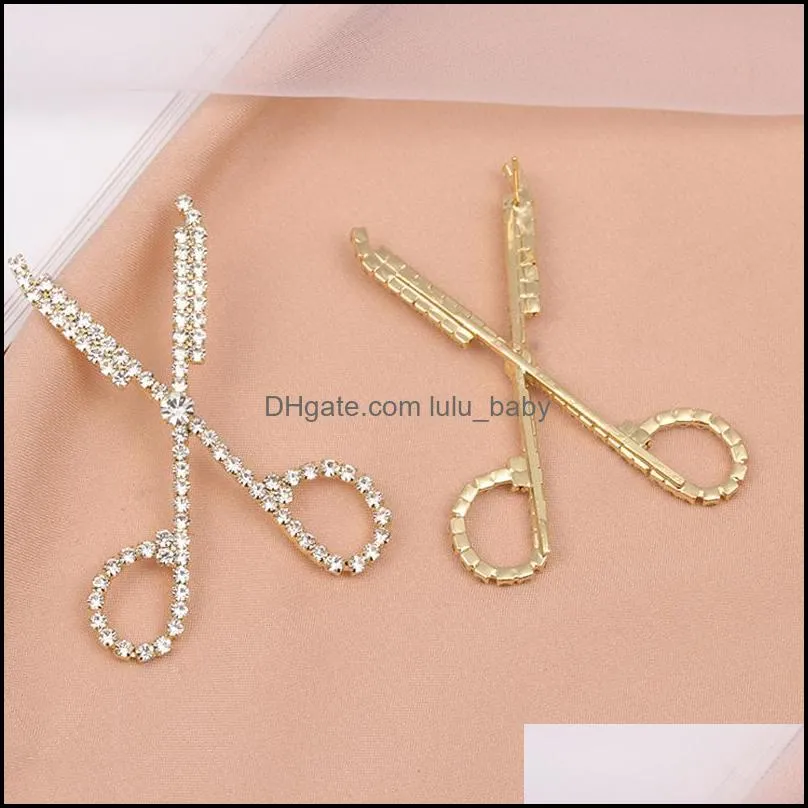 scissors stud earrings charm fashion 925 sterling silver creative crystal rhinestone earring jewelry accessories dhs k28fa