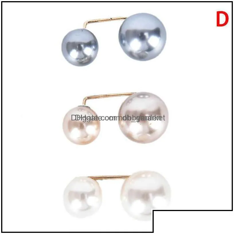 pins brooches jewelry 3pcs/set double pearl pins for women safety pin brooch female clothes accessories simated knit shirt h1018 drop