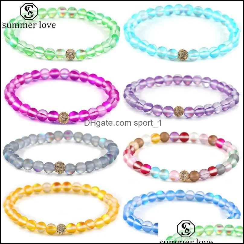6mm spectrolite beads bracelet fashion jewelry copper zicron gold bead charm lucky bracelet for women girls valentines day giftz