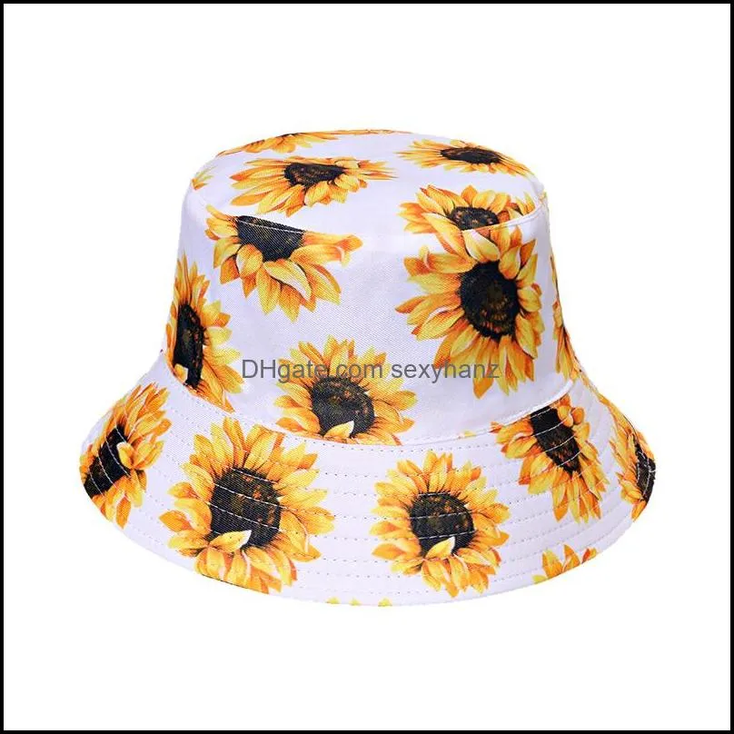 wide brim hats sunflower bucket hat in cotton fisherman cap travel sunhat outdoor panama for men women with flat top 3450 q2
