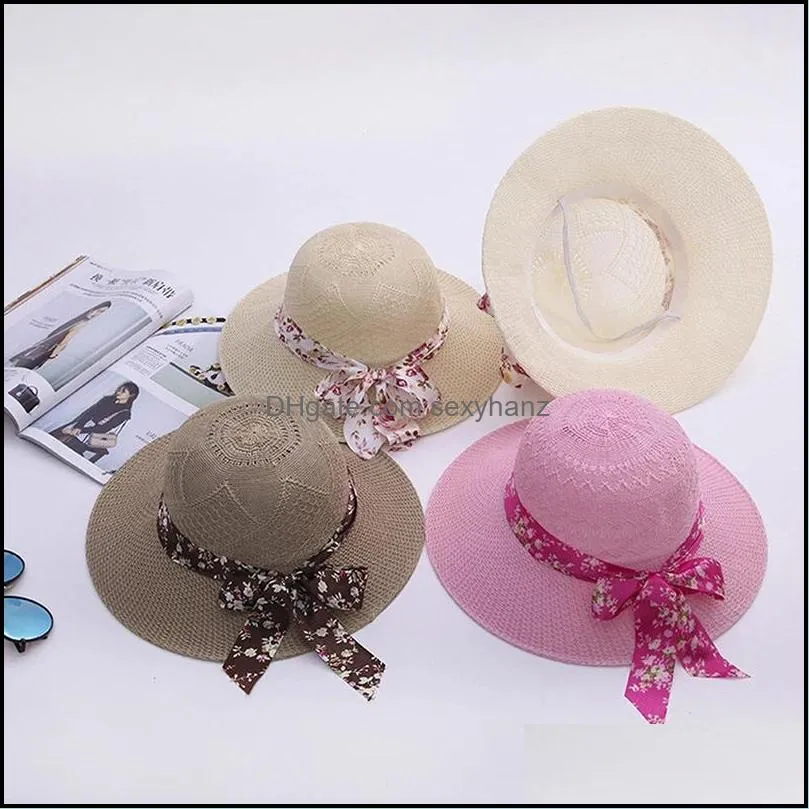 wide brim hats fashion womens sun hat brand women summer ribbon lafite straw beach sombreros travel vacation 3439 q2