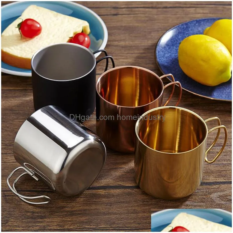 mugs 400ml ins stainless steel coffee mug tea cup portable beer wine cups tumbler for bar home drinkware