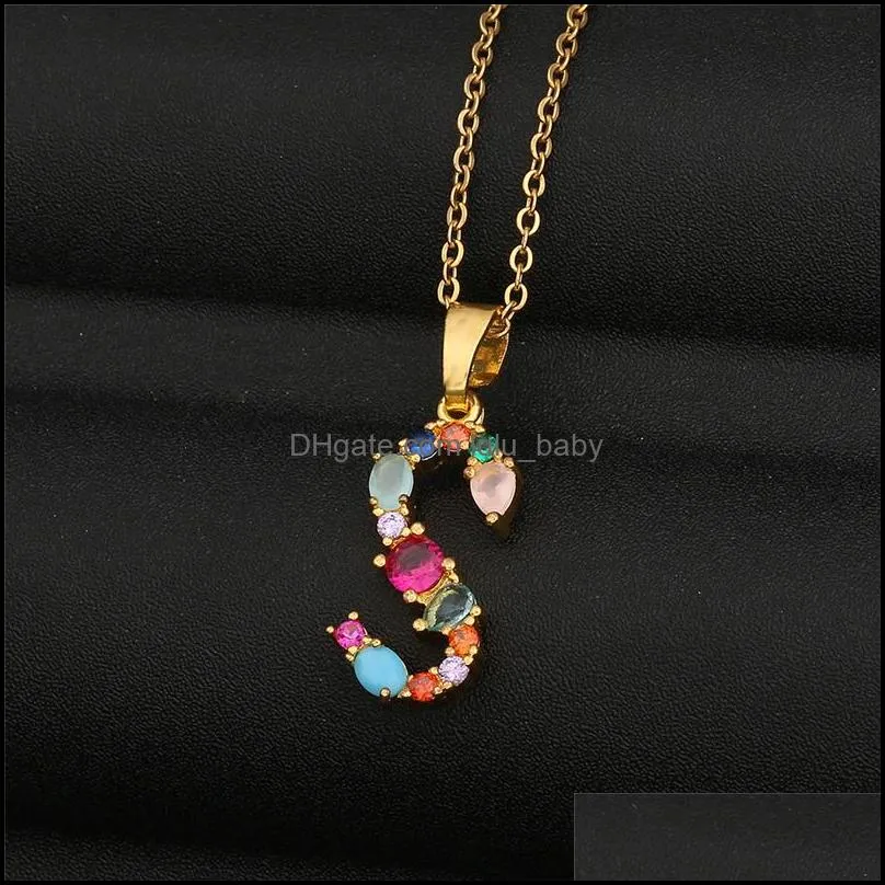 26 letters pendants necklace for women men personalized capital az alphabet necklaces chains rhinestone hip hop jewelry p333fa