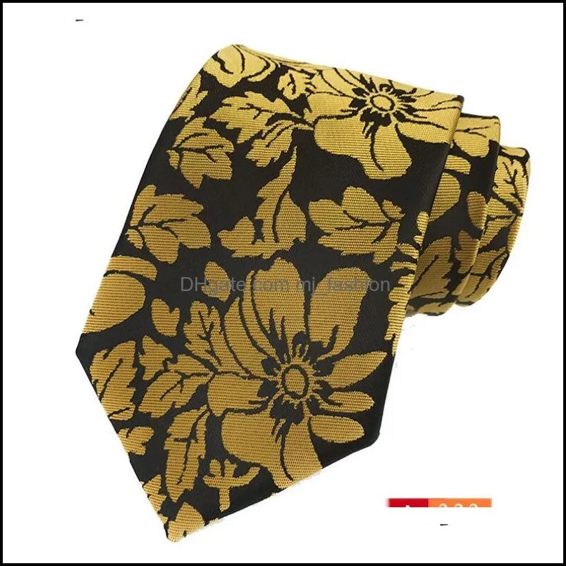 fashion accessories neck ties polyester jacquard flower pattern men business wedding male necktie dress gift 8cm