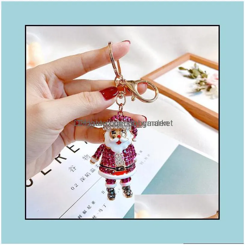 key rings jewelry christmas series keychain creative santa claus snowman car ring tree holiday gifts drop delivery 2021 xqias