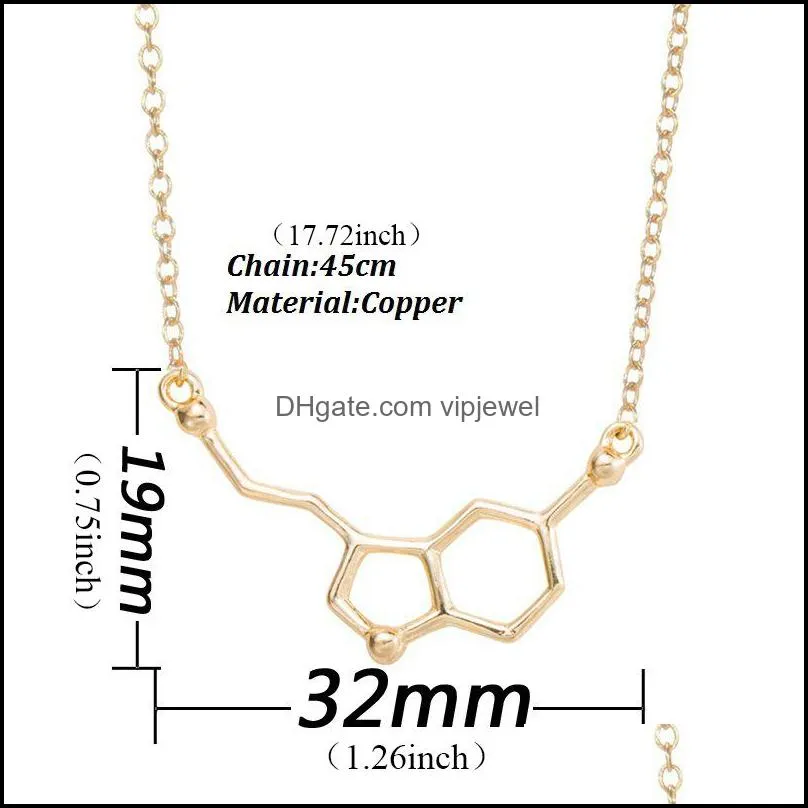 unique design chemical molecule chain pendant necklace for women science teacher professor chemistry grad science lovers jewelry