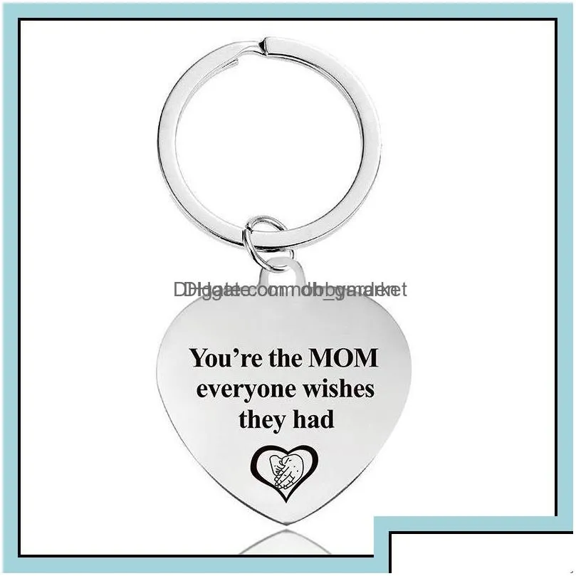 key rings jewelry fashion stainless steel lettering heart lovers mum friendship sisters sier car keychains mothers day good friend