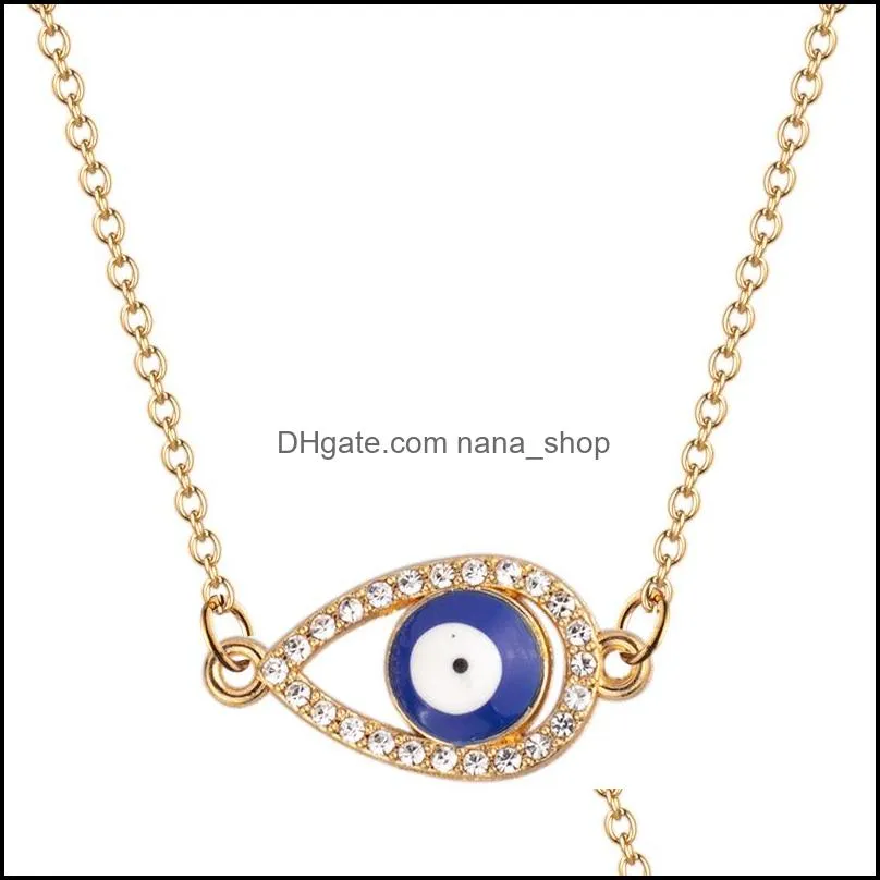 european and american blue eyes pendant necklace turkey evil eye necklaces gold fashion personalized clavicle chain jewelry