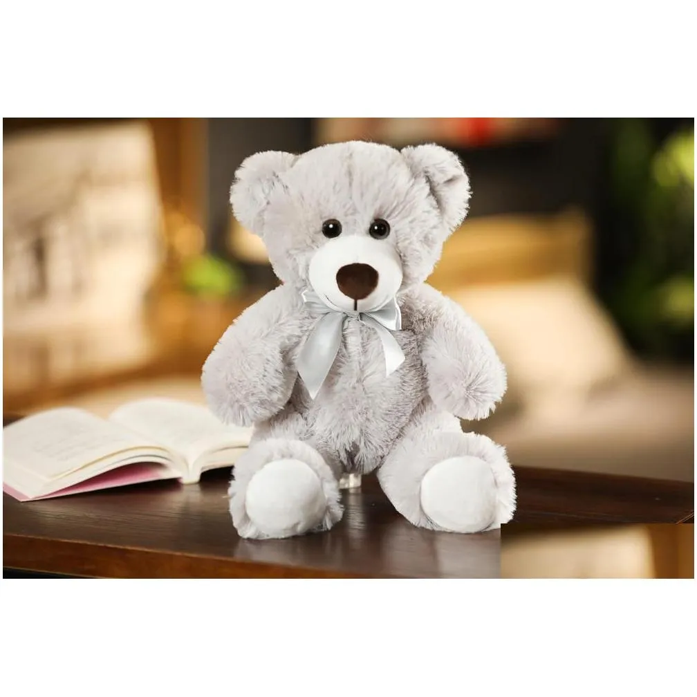 35cm cute bear doll plush stuffed toy colorful animal bow tie hug children birthday gift pillow teddy bear home living room bedroom
