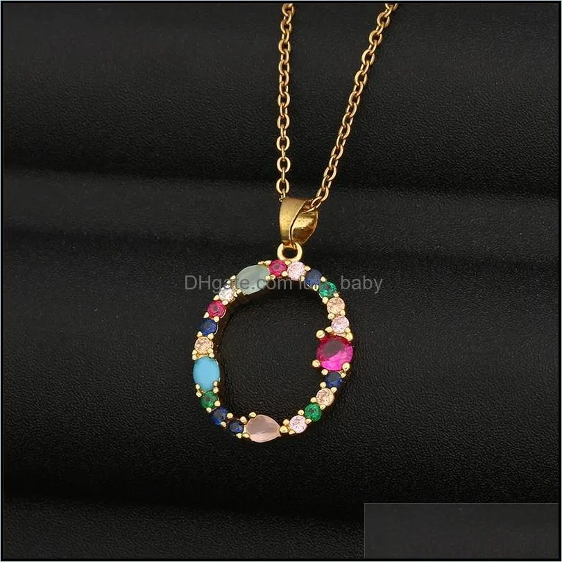 26 letters pendants necklace for women men personalized capital az alphabet necklaces chains rhinestone hip hop jewelry p333fa