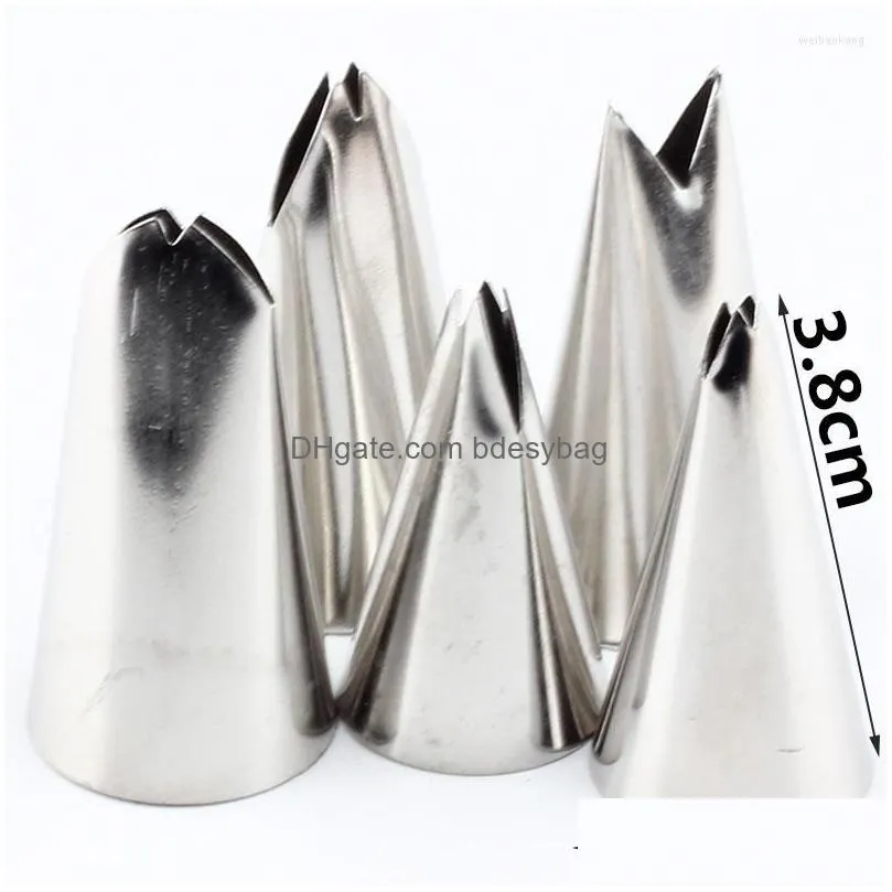 baking tools 6pcs/set stainless steel leaves nozzles set icing piping tips pastry 1 pcs coupler cake decorating