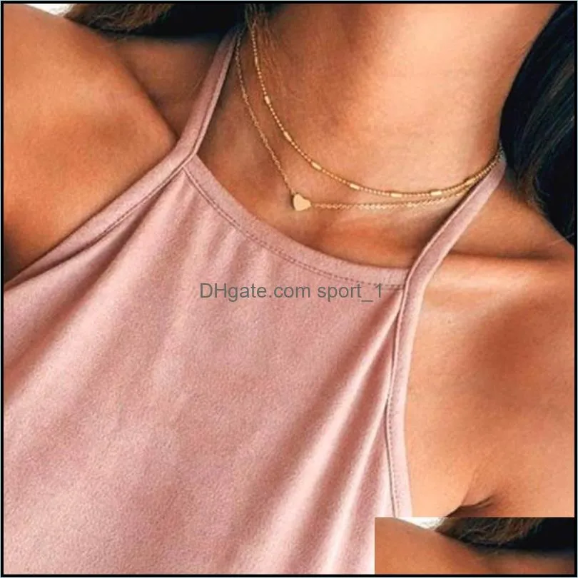 fashion tiny heart pendant necklace for women trendy simple gold silver color chain choker girls party jewelry gift