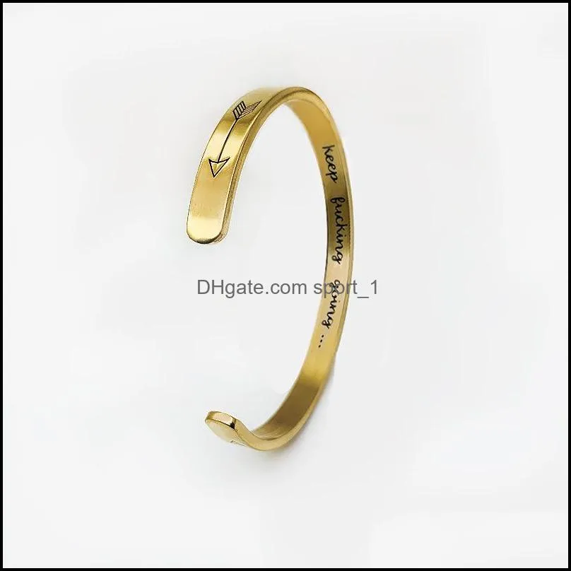 3 color personalised gifts cuff bracelet bangles love arrow for lovers engrave letter stainless steel open bracelets bangles