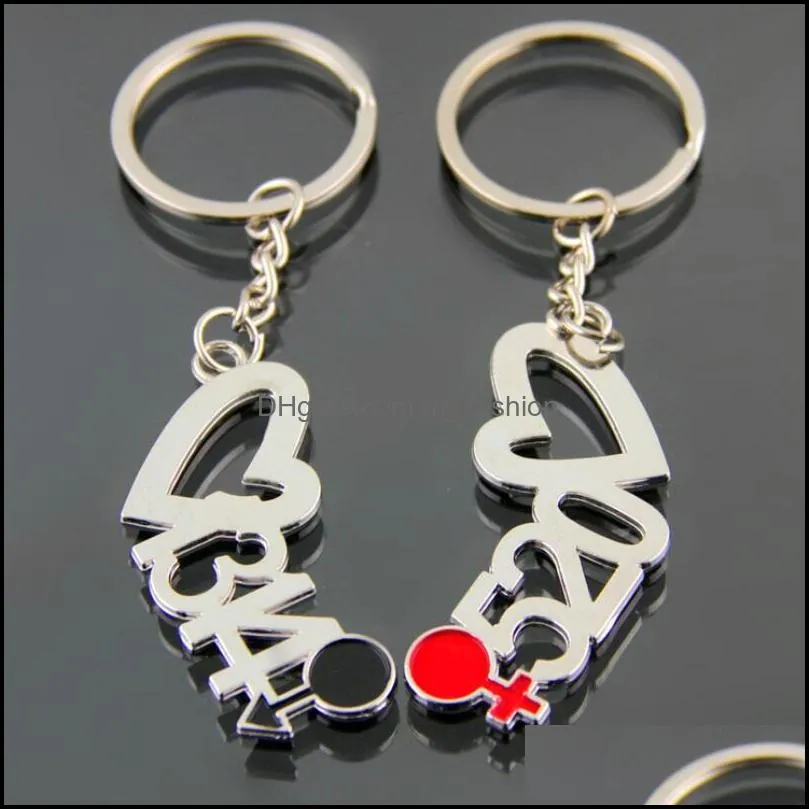 creative fashion women men keyring couple keychain lovers cute key ring holder love heart friends gift wedding favors