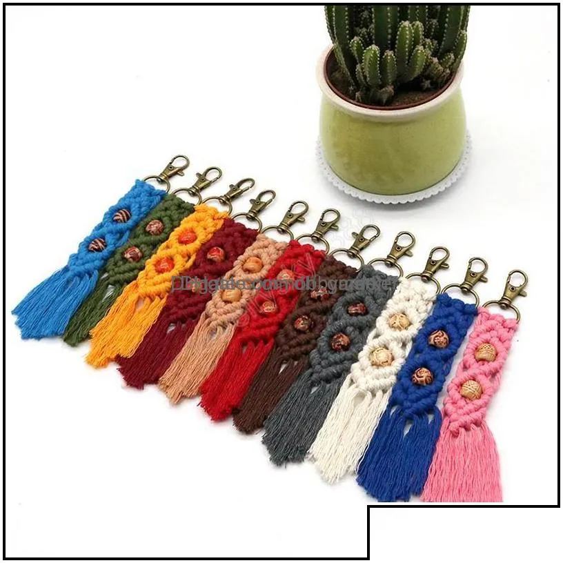 key rings jewelry rame tassel keychain for women boho chains handmade fringe bag charm gift friends aessories drop delivery 2021 hfxkc