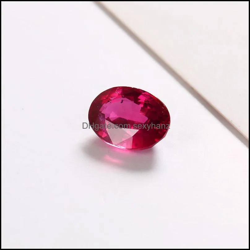 oval cut 129mm 1 piece /bag 6carats dark red artificial lab created ruby gemstone for fashion jewelry ring making q1214 626 q2