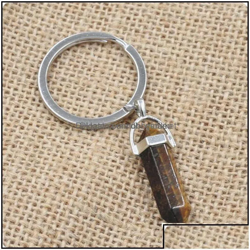 key rings jewelry keychain fashion crystal chains natural stone pendant quartz aessories gift drop delivery 2021 8ytpw