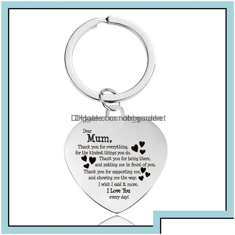 key rings jewelry fashion stainless steel lettering heart lovers mum friendship sisters sier car keychains mothers day good friend