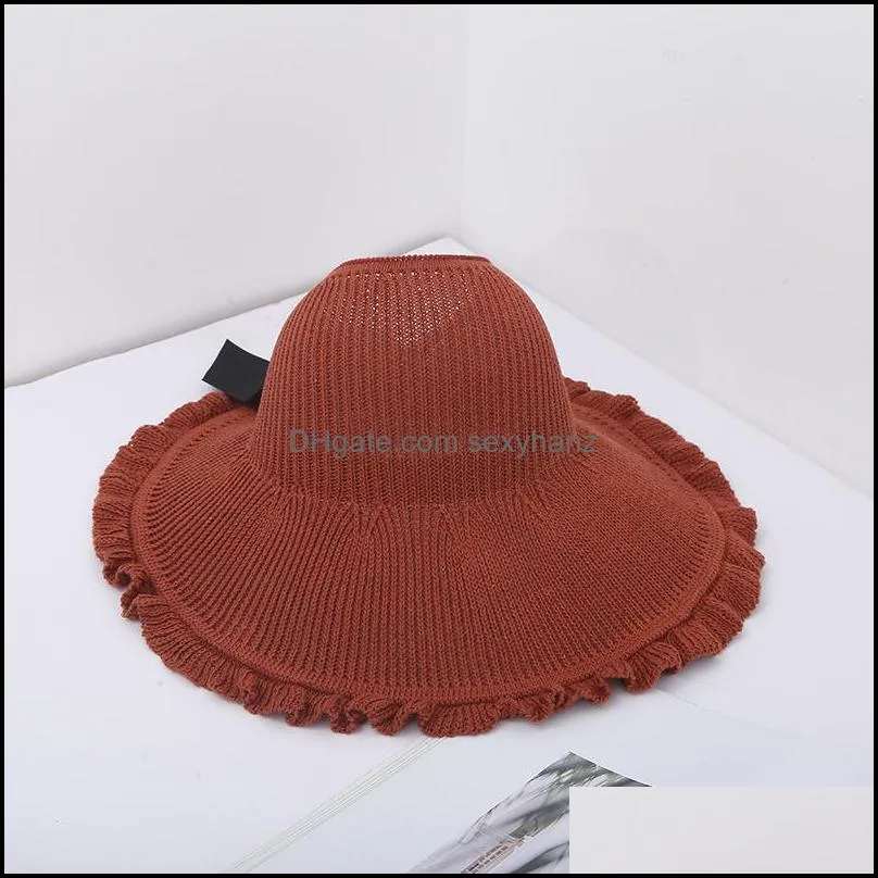 wide brim hats vacation out of the big straw hat bow breathable comfortable beach multisize foldable sunscreen cap 3440 q2