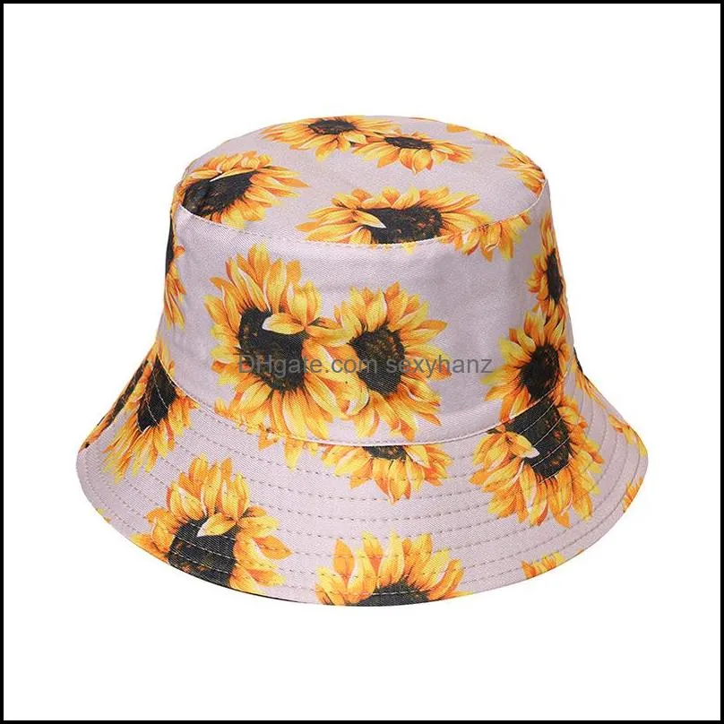 wide brim hats sunflower bucket hat in cotton fisherman cap travel sunhat outdoor panama for men women with flat top 3450 q2