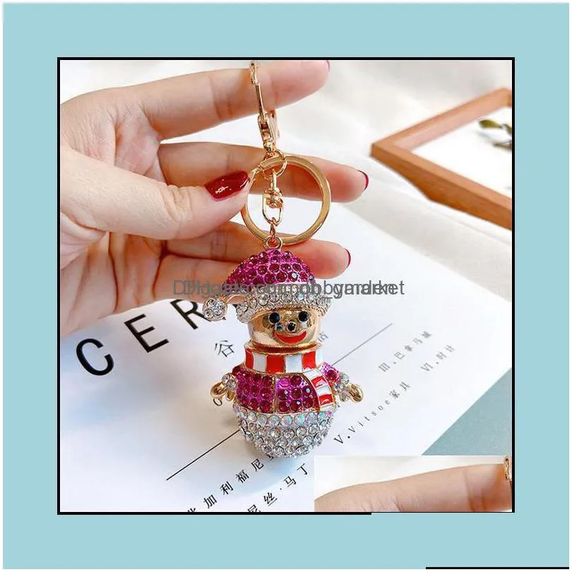 key rings jewelry christmas series keychain creative santa claus snowman car ring tree holiday gifts drop delivery 2021 xqias