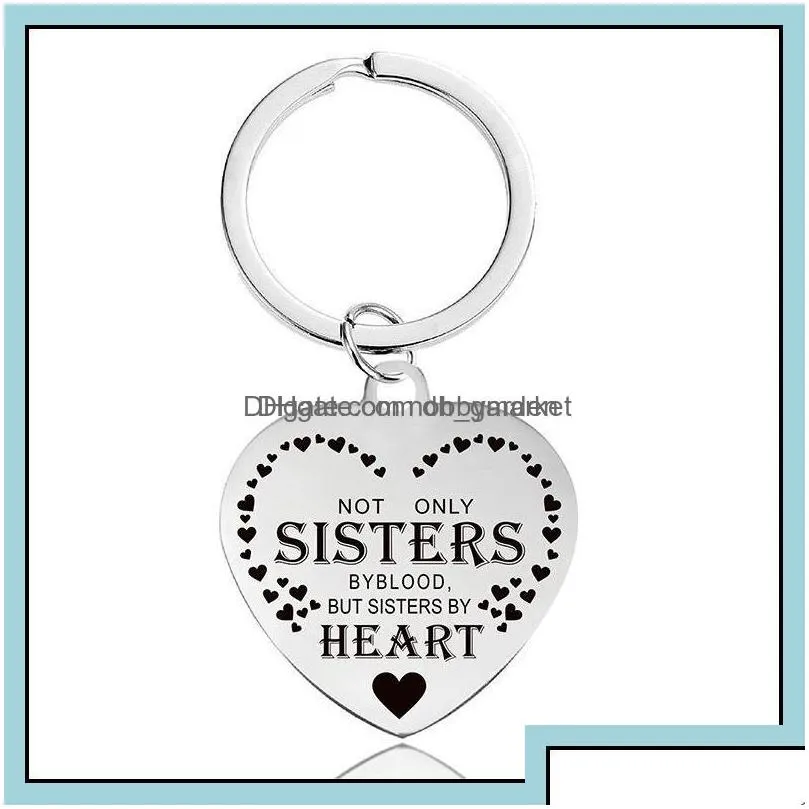 key rings jewelry fashion stainless steel lettering heart lovers mum friendship sisters sier car keychains mothers day good friend
