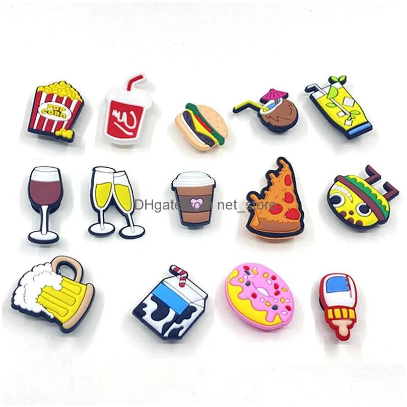 moq 100pcs plastic buttons game beer croc charms soft pvc coffee shoe charm accessories decorations custom jibz for clog shoes childrens