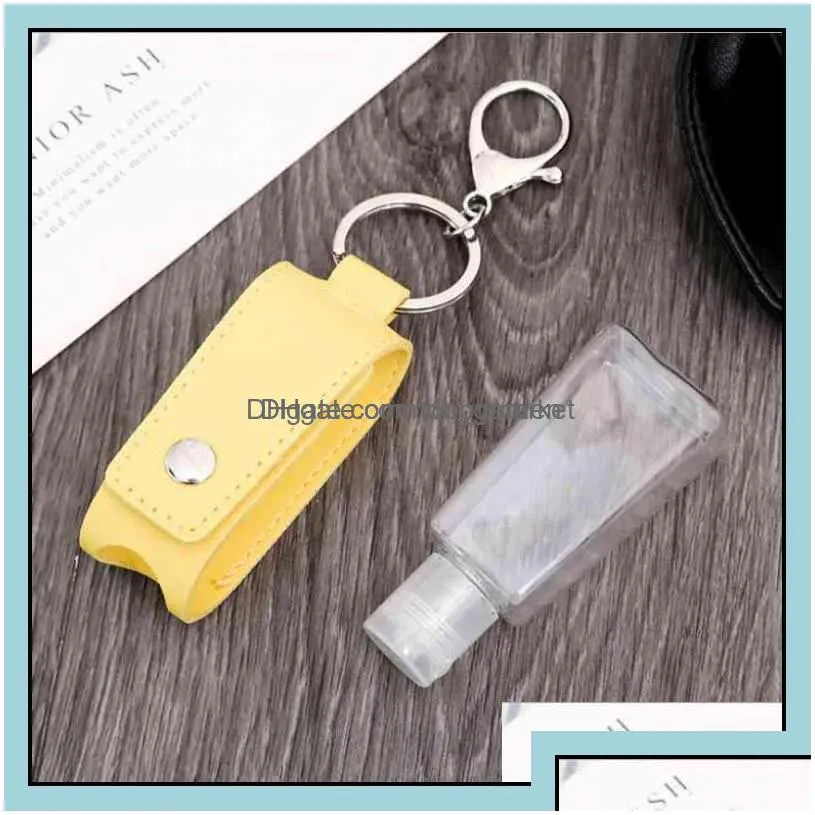 key rings jewelry cute keychain hand sanitizer leather holder mini handsanitizer with low moq drop delivery 2021 oyitk