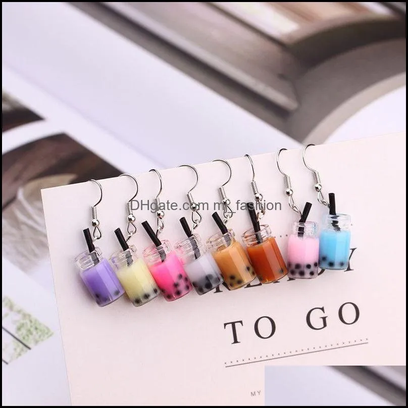 personality charm earring for women glass handmade cute girls gift ice cream fun drink cup earrings european and american