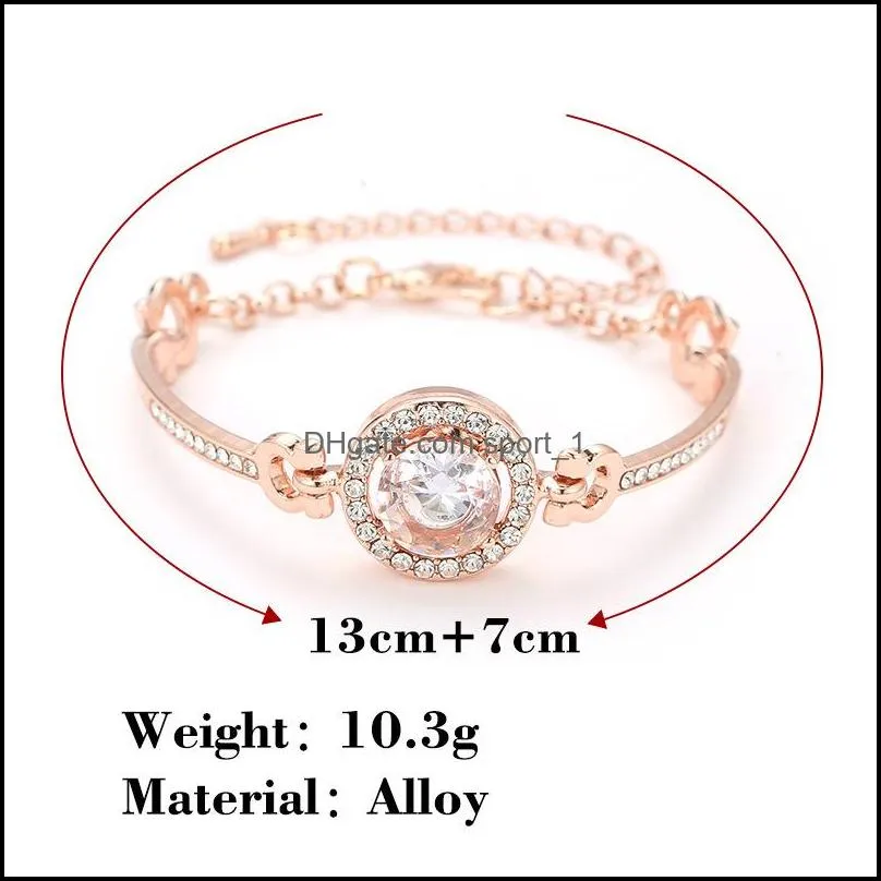 2019 classic 3 color round large crystal rhinestone charm shiny cuff opening bracelet for women fashion jewelry gift