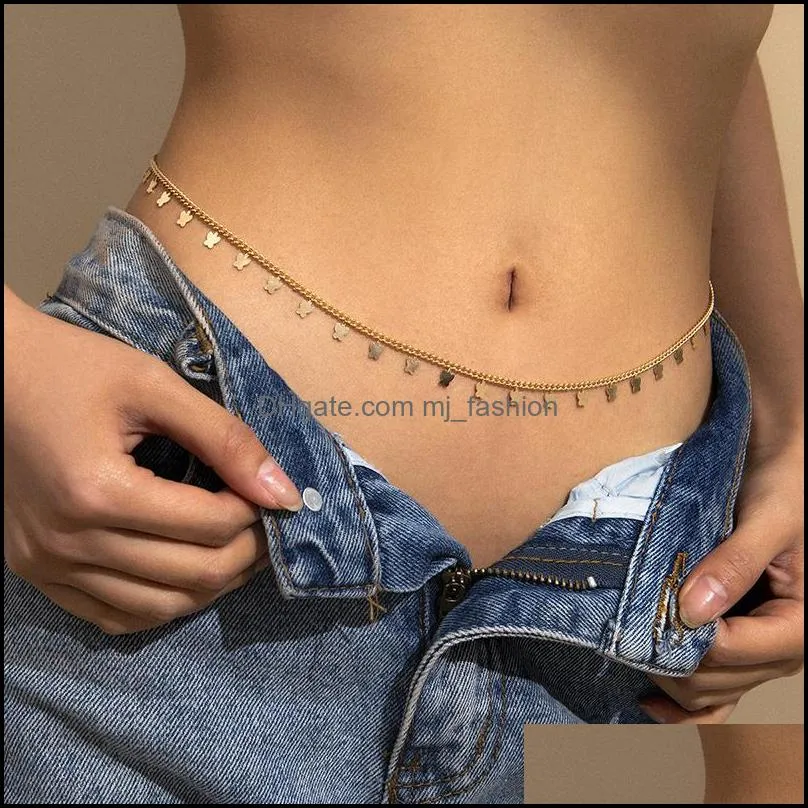 sexy vintage belly chain thin beads link chains waist belt streetwear summer women fashion body jewelry