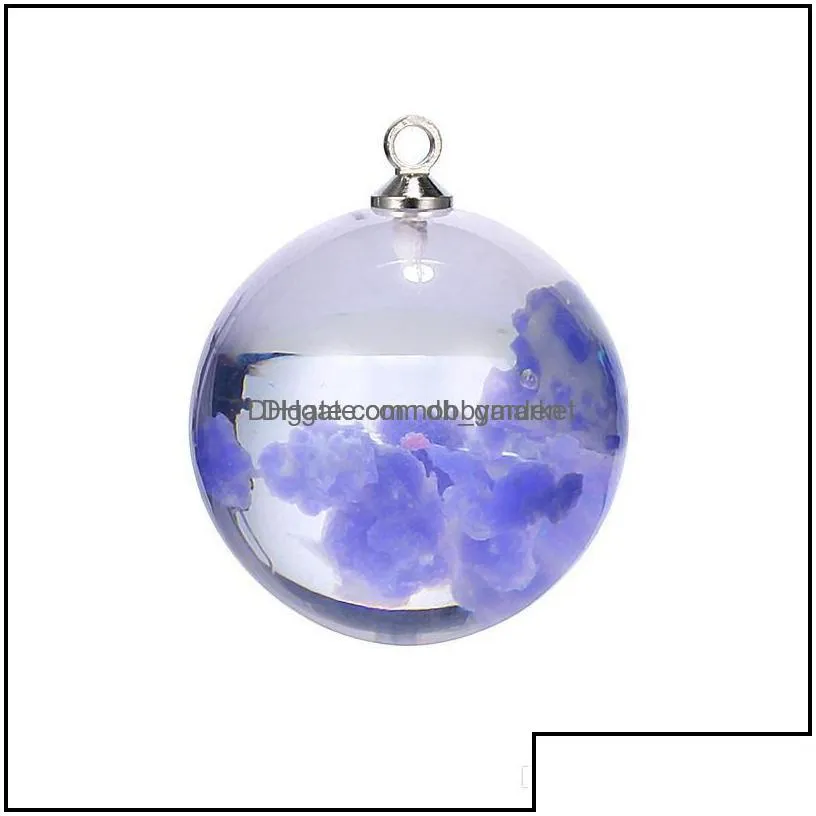 charms jewelry findings components colorf resin transparent sky blue white cloud rod moon pendant for necklace creative design ball