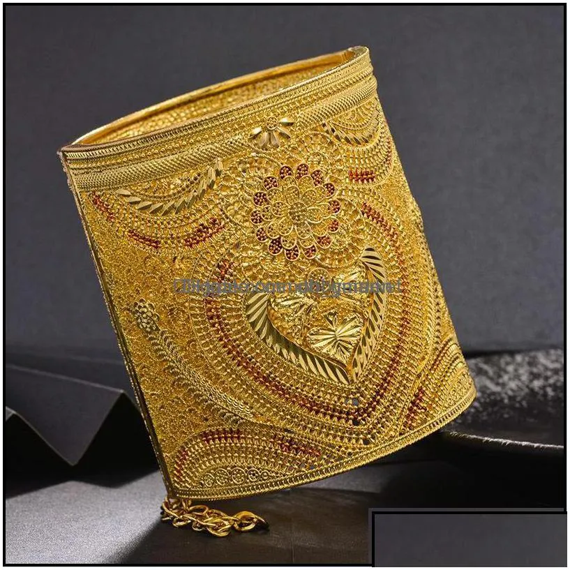 bangle bracelets jewelry luxurio bride bangles 24k gold color dubai for women african ethiopian wedding party gifts 210408 drop delivery